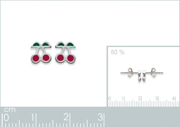 Boucles d’oreilles puces cerises enfant en argent 925