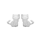 Boucles d’oreilles puces chat assis enfant en argent 925 rhodié