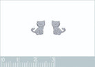 Boucles d’oreilles puces chat assis enfant en argent 925 rhodié