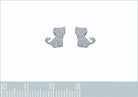 Boucles d’oreilles puces chat assis enfant en argent 925