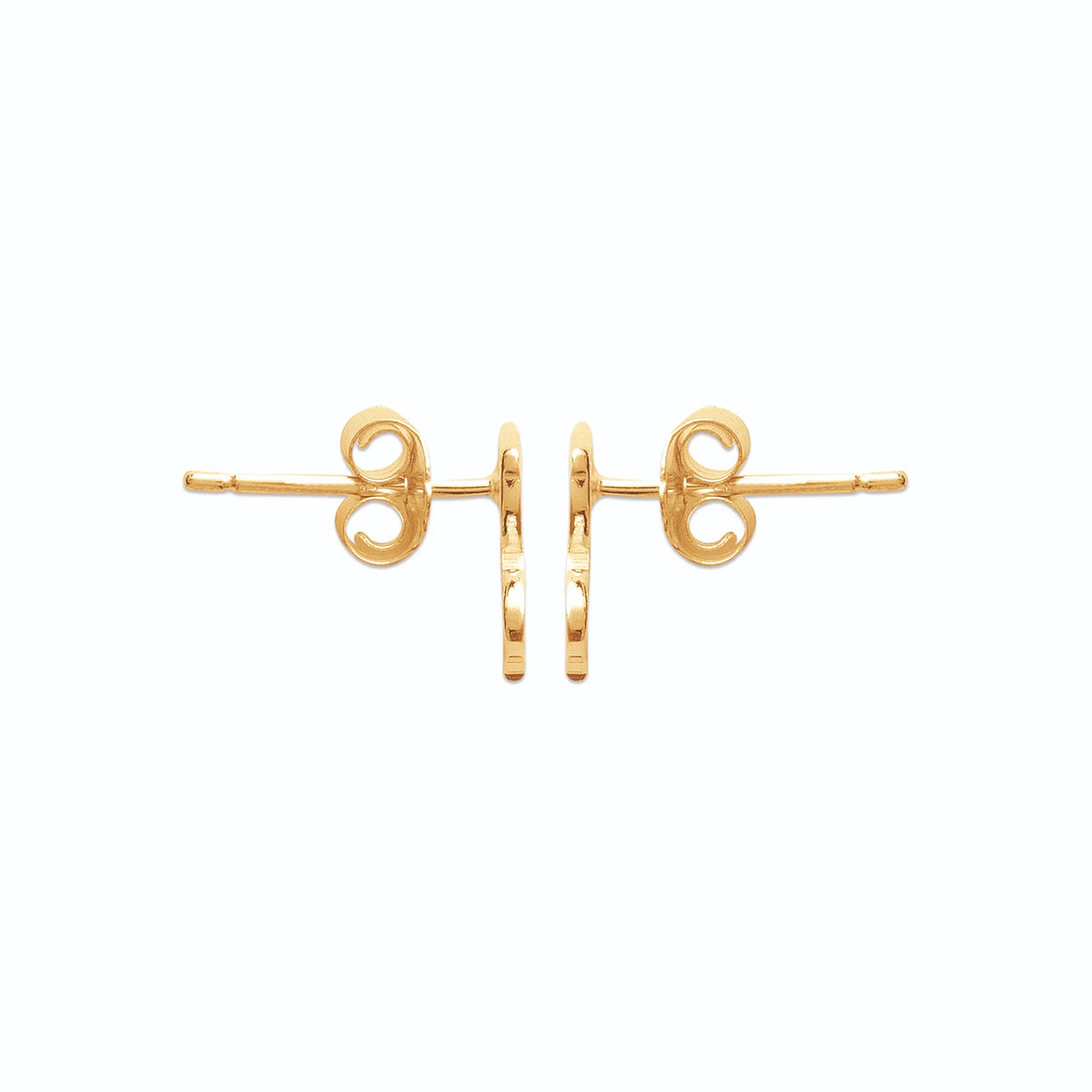 Boucles d’oreilles puces chat assis enfant en plaqué or