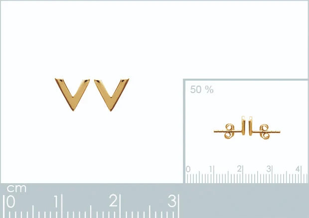 Boucles d’oreilles puces chevron en V en plaqué or
