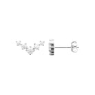 Boucles d’oreilles puces chevron de zircons en argent 925