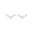 Boucles d’oreilles puces chevron de zircons en argent 925