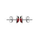 Boucles d’oreilles puces coccinelle enfant en argent 925 rhodié