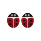 Boucles d’oreilles puces coccinelle enfant en argent 925 rhodié