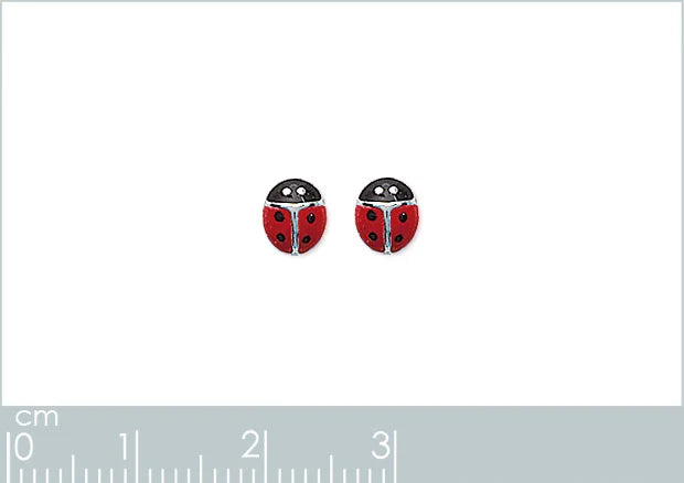 Boucles d’oreilles puces coccinelle enfant en argent 925 rhodié