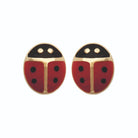 Boucles d’oreilles puces coccinelle enfant en plaqué or