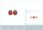 Boucles d’oreilles puces coccinelle enfant en plaqué or