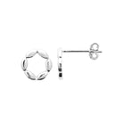 Boucles d’oreilles puces couronne d’ovales polis en argent 925 rhodié