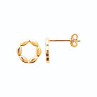 Boucles d’oreilles puces couronne d’ovales polis en plaqué or