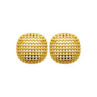 Boucles d’oreilles puces coussin quadrillé en acier PVD doré
