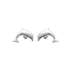 Boucles d’oreilles puces dauphin bondissant enfant en argent 925 rhodié