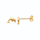 Boucles d’oreilles puces dauphin bondissant enfant en plaqué or