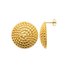 Boucles d’oreilles puces dôme granité en acier PVD doré