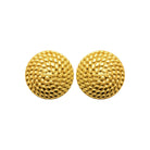 Boucles d’oreilles puces dôme granité en acier PVD doré