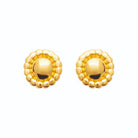 Boucles d’oreilles puces dôme perlé en plaqué or
