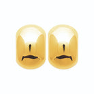 Boucles d’oreilles puces dôme rectangulaire bombé en acier PVD doré