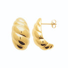Boucles d’oreilles puces dôme torsadé en acier PVD doré