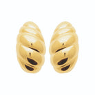 Boucles d’oreilles puces dôme torsadé en acier PVD doré