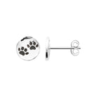 Boucles d’oreilles puces empreintes de pattes enfant en argent 925 rhodié