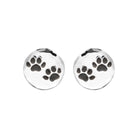 Boucles d’oreilles puces empreintes de pattes enfant en argent 925 rhodié