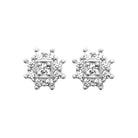 Boucles d’oreilles puces étoile de zircons à cœur carré en argent 925 rhodié