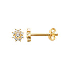 Boucles d’oreilles puces étoile de zircons à cœur carré en plaqué or