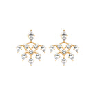Boucles d’oreilles puces éventail de zircons en plaqué or