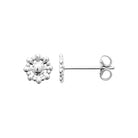 Boucles d’oreilles puces fleur de billes en argent 925 rhodié