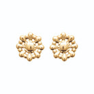 Boucles d’oreilles puces fleur de billes en plaqué or