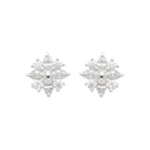 Boucles d’oreilles puces fleur de navettes en argent 925 et zircons