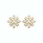 Boucles d’oreilles puces flocon de zircons en plaqué or