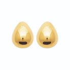 Boucles d’oreilles puces goutte bombée en acier PVD doré