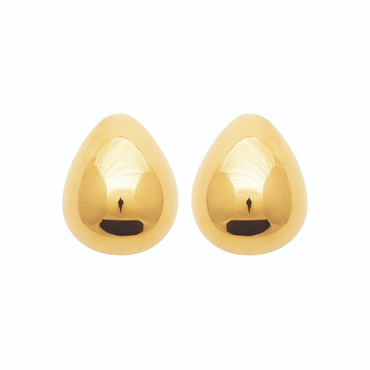 Boucles d’oreilles puces goutte bombée en acier PVD doré
