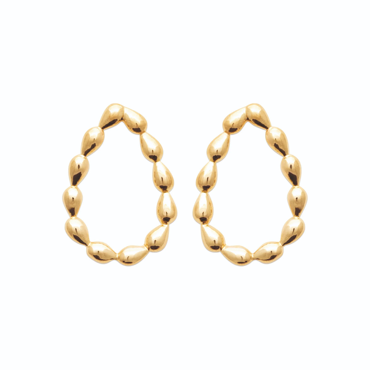 Boucles d’oreilles puces goutte de grains d’or en plaqué or