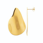 Boucles d’oreilles puces goutte sculptée en acier PVD doré