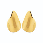 Boucles d’oreilles puces goutte sculptée en acier PVD doré