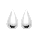 Boucles d’oreilles puces grande goutte bombée en argent 925 rhodié
