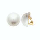 Boucles d’oreilles puces grosse perle d’imitation en acier PVD doré