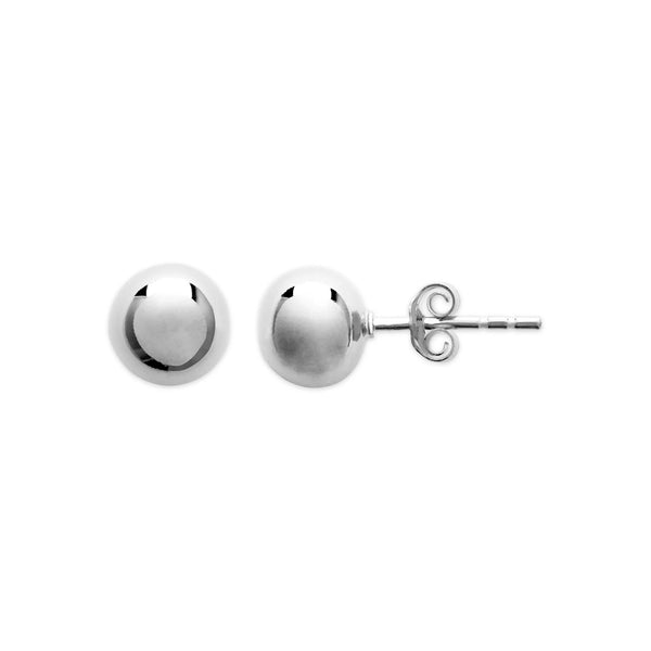 Boucles d’oreilles puces grosses boules en argent 925 rhodié, autre vue
