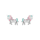 Boucles d’oreilles puces licorne enfant en argent 925 rhodié