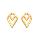 Boucles d’oreilles puces losanges imbriqués en plaqué or
