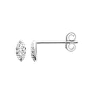Boucles d’oreilles puces navette constellée de zircons en argent 925 rhodié