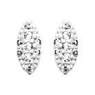 Boucles d’oreilles puces navette constellée de zircons en argent 925 rhodié