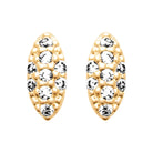 Boucles d’oreilles puces navette pavée de zircons en plaqué or