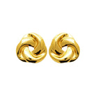 Boucles d’oreilles puces nœud torsadé bombé en acier PVD doré