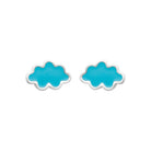 Boucles d’oreilles puces nuage bleu ciel enfant en argent 925 rhodié