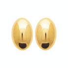 Boucles d’oreilles puces ovale bombé en acier PVD doré