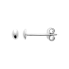 Boucles d’oreilles puces ovale bombé poli miroir en argent 925 rhodié